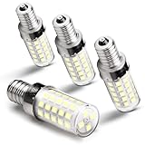 Heifymi E12 Candelabra LED Light Bulbs 60 Watt Equivalent 6W 6000K Daylight White 550lm E12 C7 T6 Small Base for 120 Volt Chandelier Pendant Ceiling Fan Lighting Table Salt Lamp, Non-dimmable, 4 Pack