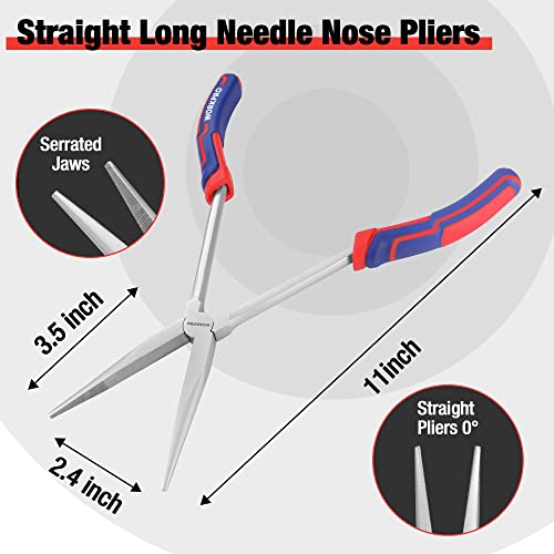  WORKPRO Long Reach Needle Nose Pliers for Narrow Spaces
| WORKPRO Extra Long Needle Nose Pliers for Electronics Repair
