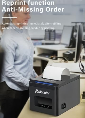 Image of R80A 80mm 3 Inch Advanced Thermal Receipt Printer with Auto Cutter | 200mm /s High-Speed | 4 in 1 | USB + Bluetooth + LAN + Voice Alerts | 203 DPI | for Shops & Restaurants (R80A)