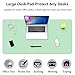 Large Desk Pad Mouse Pad, Aisakoc 35.4''x15.75'' Non-Slip PU Leather Desk Mouse Pad Waterproof, Dual-Side Use Desk Gaming Writing Mat for Office Home (Mint Green and Sky Blue)