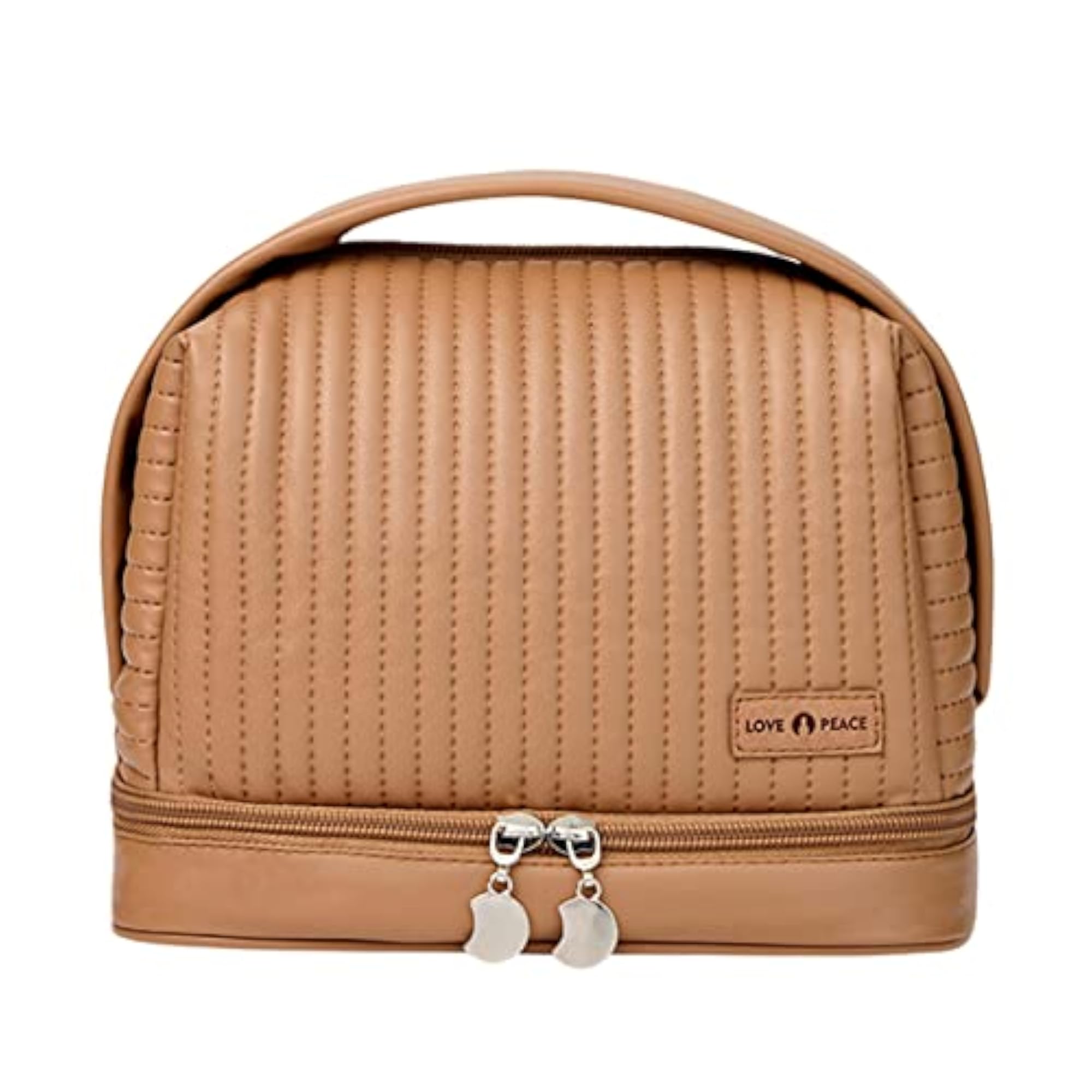 Waterproof Makeup Bag Case Zipper Closure, Coffee