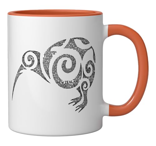 Taza de Cerámica Naranja y Blanco 11 oz miniatura 2