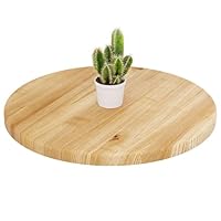 LAMO Manufaktur Holzplatte rund 50 cm aus Naturholz | Tischplatte für Couchtisch, Kaffeetisch, Nachttisch | Stärke: 28 mm | Farbe: Rustikal