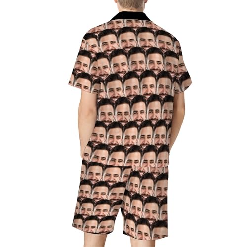 Personalized Couples Matching Pajamas Custom Face Funny Pajama Set for Women Men Customized Short Pajamas with Photo3