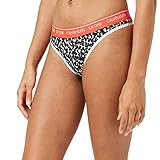  Calvin Klein Thong Tanga, Distorted Animal-Oatmeal Heather, L para Mujer