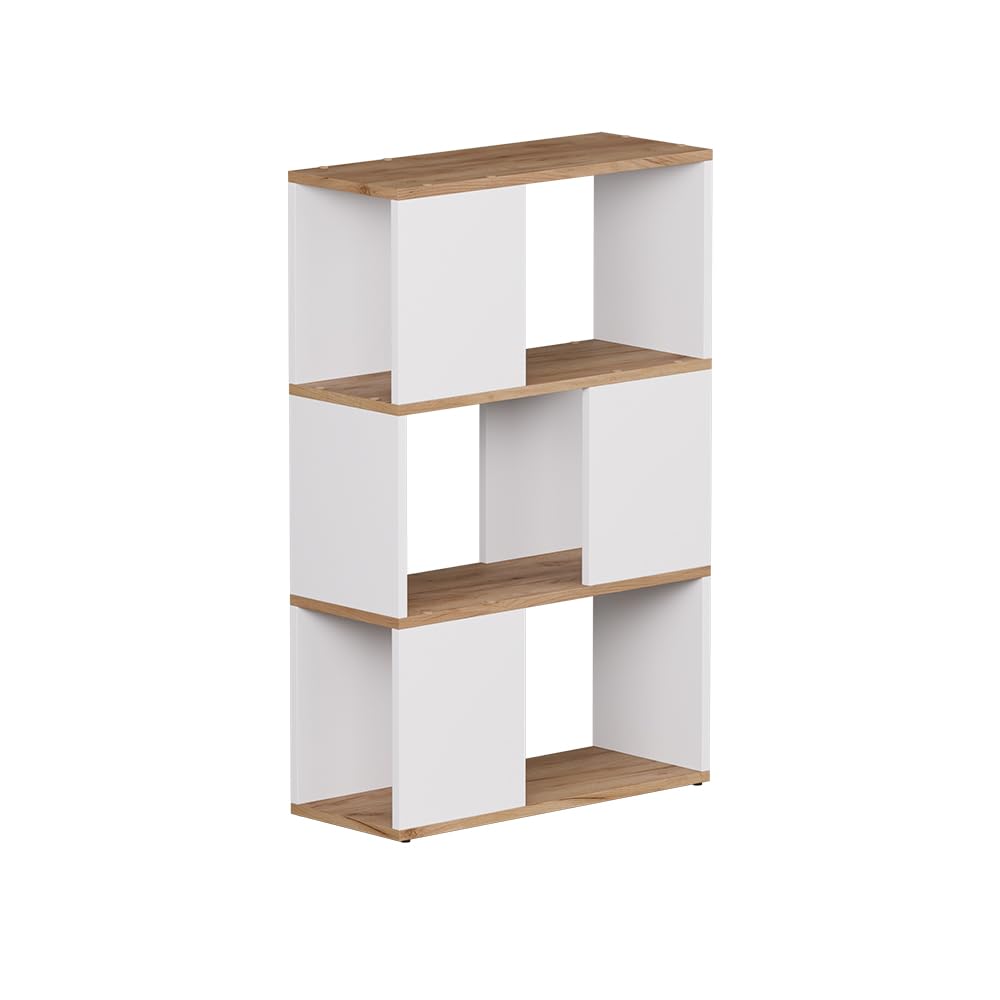 Vicco Séparation de pièce Eneos, Chêne Blanc/​Force de l'or, 60x94cm, utilisable comme étagère autoportante pour Une Division Flexible de l'Espace