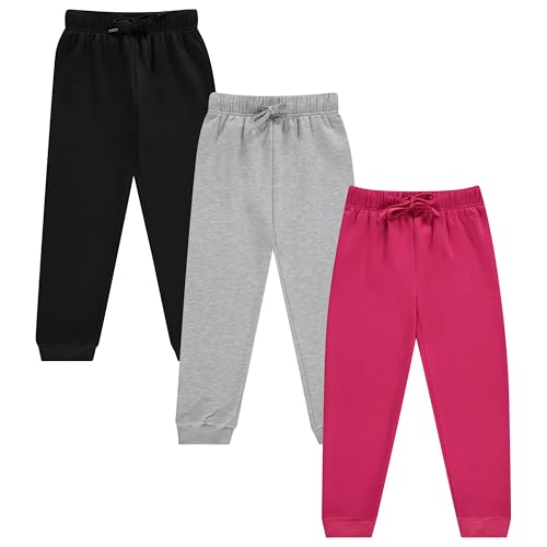 Image of BTween Kids Girls Fashion Stretch Waist Ultra Soft Jogger Pants Set 3 Pack Bundle