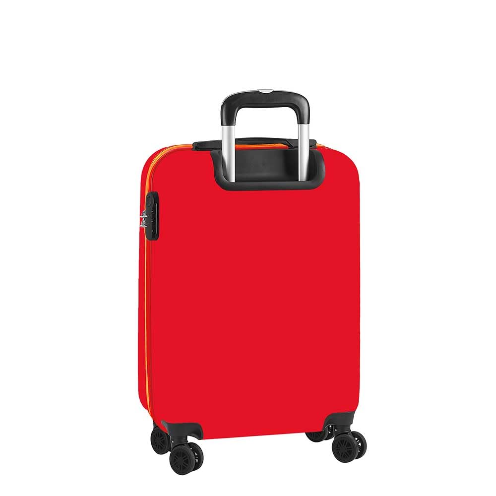 SAFTA | Maleta de Cabina 20″ Selección Española de Fútbol, ABS + PC Resistente, Ruedas Dobles 360º, Asa Telescópica 100 cm 2 Posiciones, Interior Forrado con Separador y Candado, Medidas 34,5x20x55 cm