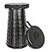 Leogreen Sgabello Pieghevole, Sgabello Telescopico Portatile, Sgabello Regolabile per la Pesca Barbecue Campeggio Giardinaggio Cucina interna, carico massimo 150kg, Nera
