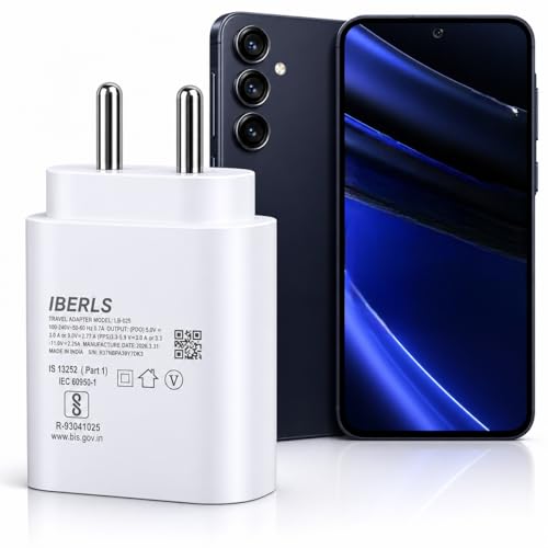Image of 25W Pd 3A Type-C Super Fast Charging Adapter Compatible with Galaxy A55 /A57 /A37 /A07 /A36 /A56 /A17 /A26 /A06 /A35 / A16 /A15 /Tablet /Galaxy Watch- Charge Your Device with 25 Watt USB C Fast Charger- White