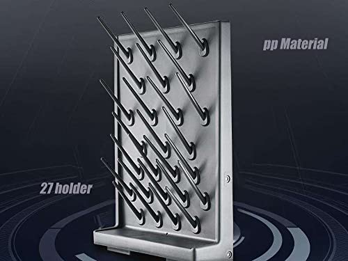 27 Pegs Black Lab Glassware Bottle Drying Rack Wall-Mount/Free-Standing Detachable Pegs Lab Drying Rack For Lab Supply Cleaning Equipment Or Lab Science Use #TOP4