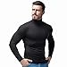 SALNIER Men Basic Turtleneck Slim Fit Long Sleeve Pullover Top Solid Thermal Knitted T-Shirt Sweaters Soft Lightweight Shirt(Black,S)