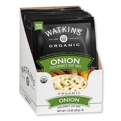 Watkins Organic Gourmet Dip Mix, Onion, 1.0 oz. Packets, 12-Pack