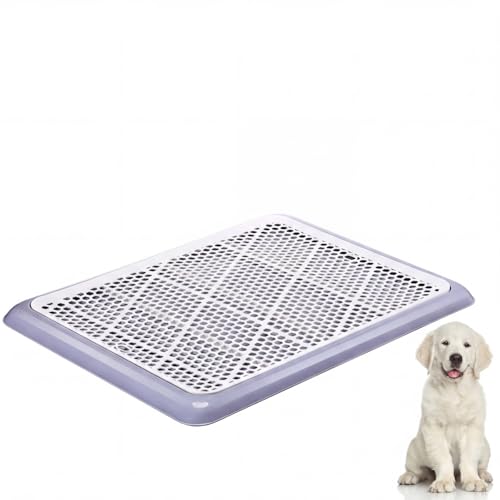 Image of Mifoci 1 Pcs Dog Potty Tray Mesh Puppy Training Pad Holder Floor Protection Portable Pee Pad Pet Toilet Training Tray Litter Box Corner for Medium and Large Dogs (25.6 x 18.9 Inch,Gray)