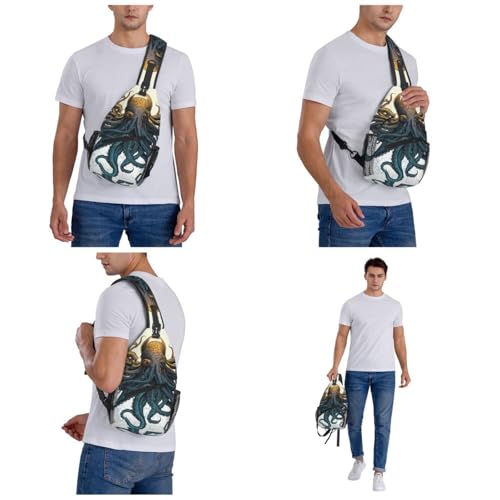Sun Ocean Octopus Cross Chest Bag Diagonal para hombre y mujer miniatura 7