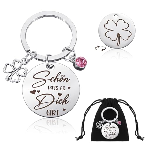 Ouligay Llavero amuleto de la suerte mejor amiga regalos bonito que te da regalos para mujeres novia regalo de cumpleaños para Navidad Buena suerte trébol llavero Ouligay Llavero amuleto de la suerte mejor amiga regalos bonito que te da regalos para mujeres novia regalo de cumpleaños para Navidad Buena suerte trébol llavero