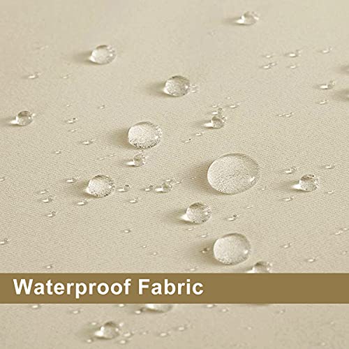 Image of 2 Panels Indoor /Outdoor Patio Waterproof Curtains- Thermal Insulated, Blackout Curtains Light Blocking Drapes for Porch, Pergola, Cabana, Bedroom, Living Room, 52 x 84 inch, Cream Beige