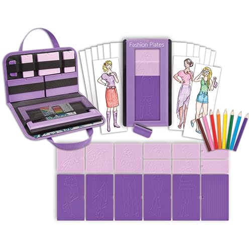 Fashion Plates Classic – Girls Fashion, Mix-and-Match Drawing Kit, Arts and Crafts, Coloring, Art Supplies, Craft Supplies, Stencils, Crayons Included, Create Your Own Designs, Ages 6+ by PlayMonster - Image 2