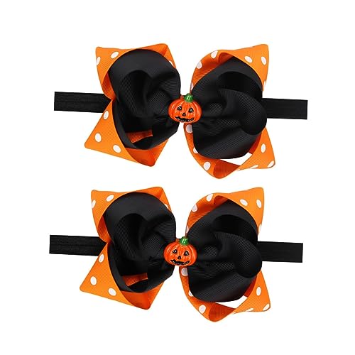 2pcs Halloween Headbands Soft Elastic Hairbands Festive Hair Accessories for Newborn Party Celebration - Main Image