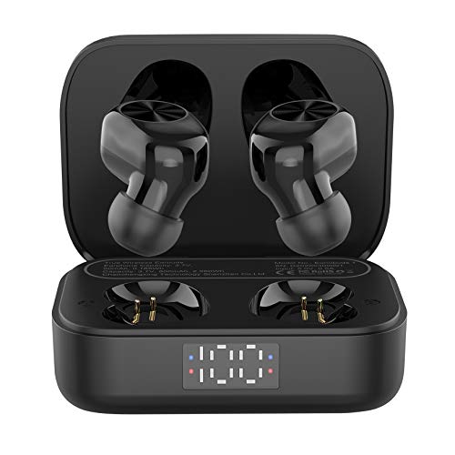 Eono by Amazon - Kabellose Ohrhörer, Eonobuds 1 kabellose Bluetooth-Ohrhörer mit klarem Klang, IPX7 wasserfest, USB-C-Ladung, Bluetooth In-Ear-Ohrhörer für Arbeit, Home Office (Schwarz)