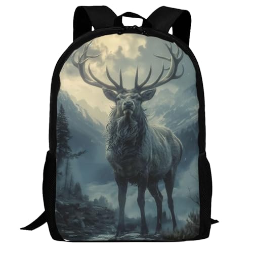 Elk in Snowy Meadow Backpacks for Men Women Daypack Travel Hiking Camping Work