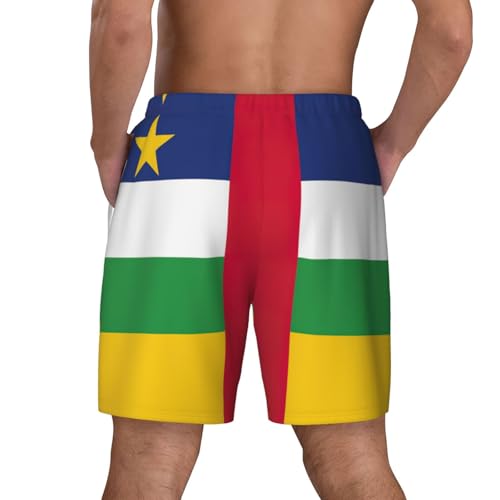 Short de plage imprimé drapeau d'Afrique centrale avec boxer intégré confort - 4