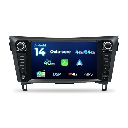 SWTNVIN Autoradio 4+64G Android 14 Écran Tactile IPS 9 Pouces pour Nissan X-Trail (T32) (2014-2018), Nissan Qashqa (2014-2018) avec Apple CarPlay Android Auto...