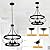 LUZBBLU 5-Light Farmhouse Chandelier, 17.72" Rustic Drum Dining Room Light Fixture, Black Chandeliers Hanging Pendant Lighting, Industrial Candle Chandeliers for Living Room Kitchen Entryway Bedroom