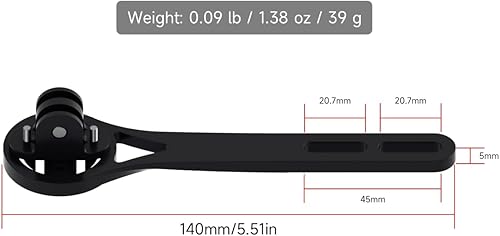 Miniatura 4 de Soporte frontal para computadora de bicicleta, compatible con computadora Garmin Bike y cámaras de acción GoPro, aleación de aluminio, impermeable,