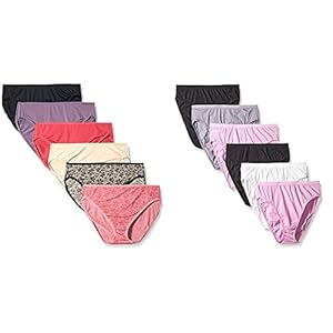 Fruit-Of-The-Loom-Womens-6-Pack-Microfiber-6-Pack-Cotton-Hi-cut-Panties Fruit Of The Loom Women's 6 Pack Microfiber & 6 Pack Cotton Hi-cut Panties, Assorted, Medium (6)