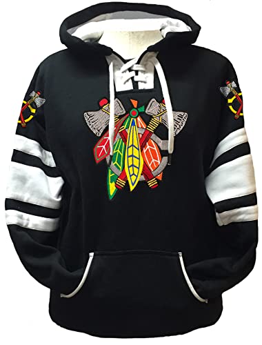 Fear The Feathers Game Day Chicago Hockey Hoodie Black/White - Main Image