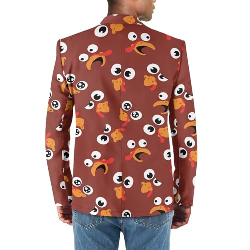 Gomyblomy Formal Business Blazer, One Button Slim Fit Party Jacket for Men, Size XS-5XL4