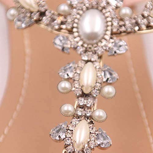 azmodo Flat Sandals With Rhinestones For Women Flip Flop Wedding Gladiator Shoes Gold Color - Image 4