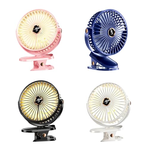 Ventilateur de bureau USB rechargeable 5 vitesses avec écran LED orientable