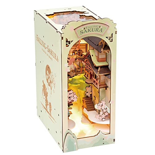 Rowood Book Nook Kits for Adults,3D Wooden Puzzle Bookend,Bookshelf Decor Insert Alley,DIY Miniature...