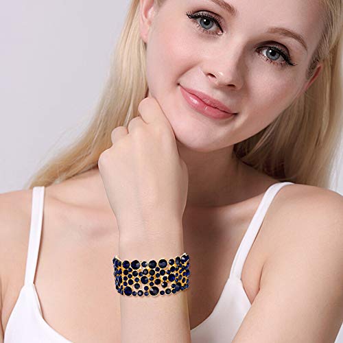 EVER FAITH Women's Rhinestone Crystal Wedding Bridal Art Deco Stunning Stretch Bracelet2