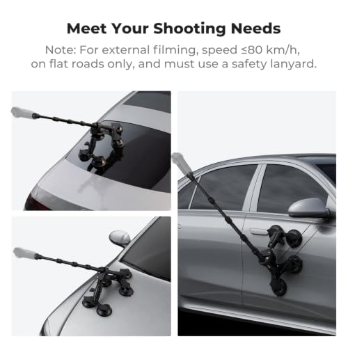 Image of K&F CONCEPT Suction Cup Car Mount Compatible with Insta360 X5 X4 Max