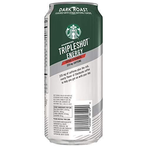 Starbucks Tripleshot Energy Extra Strength, Dark Roast, 15oz Cans (12 Pack)
