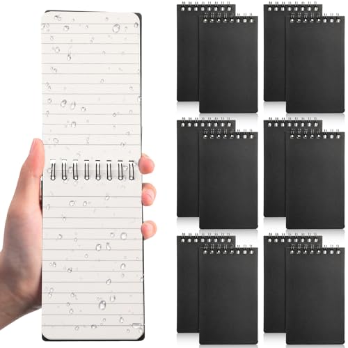Carnet de notes étanche à spirale Geyoga lot de 12 blocs de poche tactiques 7,6 x 12,7 cm