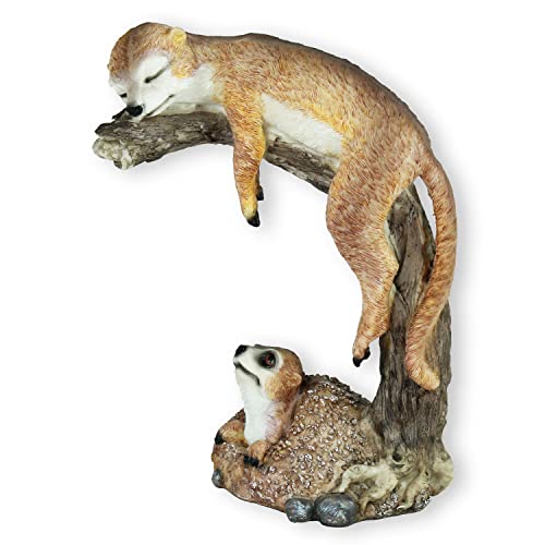 colourliving Erdmännchen Figur chillend und grabend Erdmännchen Gartenfigur Frettchen Deko Erdmännchen Gartendeko (chillend)