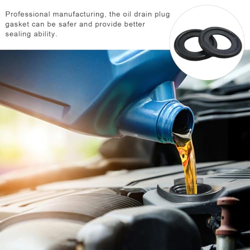 Image of 25 PCS M12 Car Oil Drain Plug Gasket, Rubber Oil Drain Plug Crush Washers Sealing Gasket, Vehicle Engine Oil Seal Washer Replacement for Car Truck SUV, Car Accessories