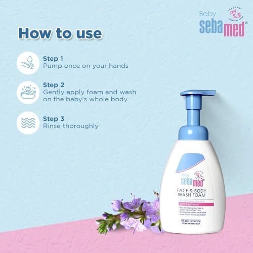 Image of Sebamed Baby Face & Body Wash Foam|pH 5.5|Ideal for face & body cleansing|400 ml (Pack of 4)