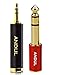 ANDUL 1/4 inch to 3.5mm and 3.5mm(1/8'') Plug Male to 6.35mm (1/4'') Jack Female Stereo Pure Copper Headphone Adapter for Amp Guitar,Piano,etc (Black+Red)