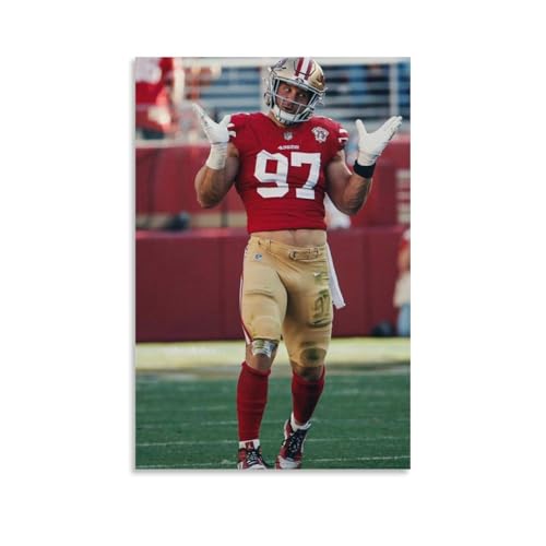 ZYNPCX Póster impermeable de Nick Bosa para sala de estar, pared, dormitorio, oficina en casa y preparación de regalos, regalos exquisitos para regalar a personas, 50 x 75 cm, Nick Bosa