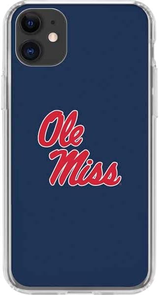 Skinit Clear Phone Case Compatible with iPhone 11 - Officially Licensed University of Mississippi Rebels Ole Miss Design