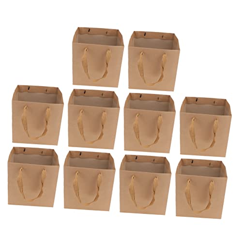 Genérico Bolsas Kraft Para Obsequio 10 Pcs 20x20x20cm Adecuado Para Flores Pasteles y Celebraciones Bolsa Resistente Para Empaque y Transporte