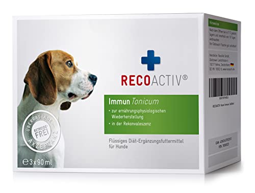 RECOACTIV Immun Tonicum für Hunde, 3 x 90 ml, Diät-Ergänzungsfuttermittel zur Immununterstützung und Vorbeugung bei Mangelerscheinungen, wirkungsvoller diätischer Appetitanreger Cover