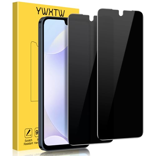 Image of YWXTW [2 Pack Privacy Screen Protector for Samsung Galaxy A17 5G /4G, 25 Anti-Spy Tempered Glass - 9H Anti-Scratch, HD Clear & Sensitive Touch, Case Friendly Screen Guard for Samsung A17