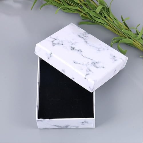 Boîtes à bagues et boucles d'oreilles effet marbre | Coffret bijoux x20