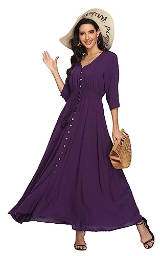 Image of Casual Summer Dresses for Women 2026 Maxi Dress Flowy Bohemian Beach Party
